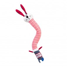 Игрушка для собак Заяц с хрустящей шеей и пищалкой GiGwi Crunchy 28 см (текстиль)