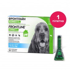 Краплі на холку для собак Boehringer Ingelheim (Merial) «Frontline Combo» (Фронтлайн Комбо) від 10 до 20 кг, 1 піпетка (від зовнішніх паразитів)