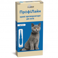 Краплі на холку для котів ProVET «ПрофіЛайн» до 4 кг, 4 піпетки (від зовнішніх паразитів)