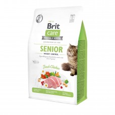 Сухой корм для пожилых кошек с лишним весом Brit Care Cat GF Senior Weight Control 400 г (курица)