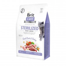 Сухой корм для стерелизованных кошек с лишним весом Brit Care Cat GF Sterilized Weight Control 400 г (утка и индейка)