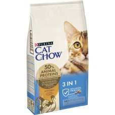 Сухой корм для кошек Cat Chow Feline 3in1 15 кг (индейка)