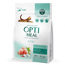 Сухой корм для котят Optimeal Kitten Chicken 200 г (курица)