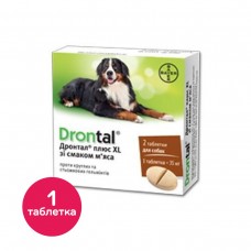 Таблетки для собак Bayer «Drontal Plus XL» (Дронтал Плюс XL) на 35 кг, 1 таблетка (для лечения и профилактики гельминтозов)