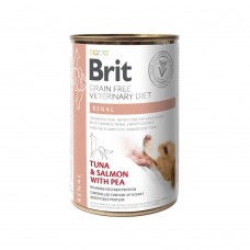 Вологий корм Brit VetDiets Renal для собак з хронічною нирковою недостатністю, 400 г (тунець та лосось)