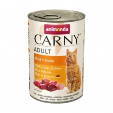Вологий корм для котів Animonda Carny Adult Beef + Chicken| 400 г (яловичина та курка)
