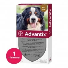 Капли на холку для собак Bayer «Advantix» (Адвантикс) от 40 до 60 кг, 1 пипетка (от внешних паразитов)