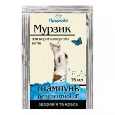 Шампунь для короткошерстных кошек Природа «Мурзик» 15 мл (от внешних паразитов)