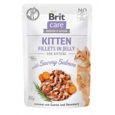 Влажный корм для котят Brit Care Cat pouch 85 г (лосось в желе)