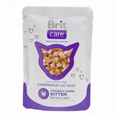 Влажный корм для котят Brit Care Cat Chicken & Cheese Kitten pouch 80 г (курица и сыр)