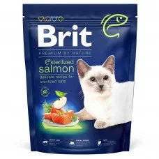 Сухой корм для стерилизованных котов Brit Premium by Nature Cat Sterilized Salmon 300 г (лосось)