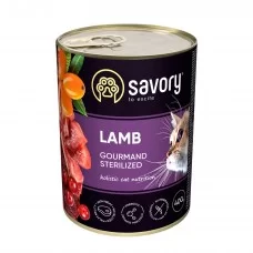 Вологий корм для стерилізованих котів Savory 400 г (ягня)
