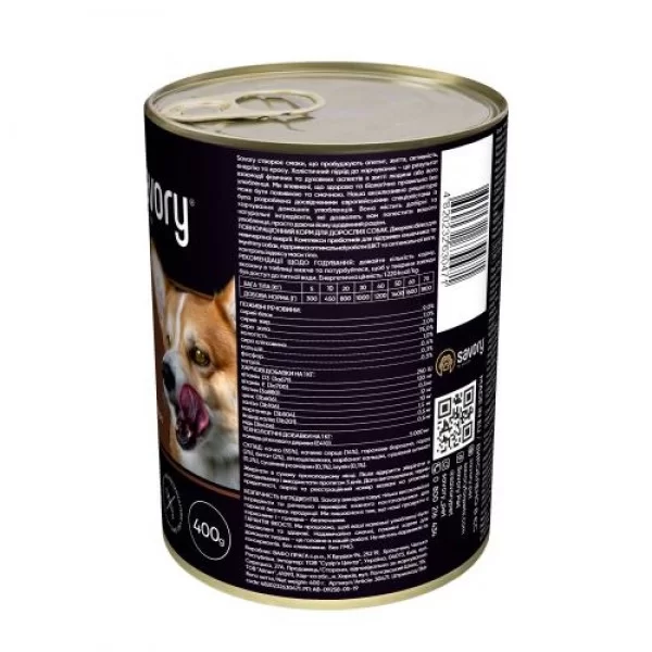 Влажный корм для взрослых собак Savory 400 г (утка)