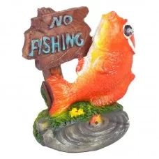 Декорація для акваріума KW Zone King\'s Рибка з табличкою «No Fishing» 5,5 x 4 x 5,5 см (пластик)