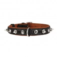 Ошейник Collar кожаный с шипами «Soft» (Софт) 30-39 см / 20 мм (чёрный)