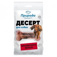 Ласощі для собак Природа Десерт «Яловичина-бекон» 100 г