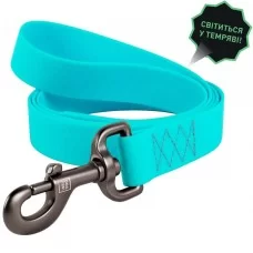 Поводок Collar WAUDOG Waterproof водостойкий светящийся 183 см / 25 мм (бирюзовый)