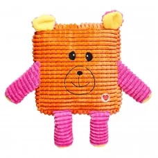 Игрушка для собак GimDog Медведь оранжевый с пищалкой «Mini Cuddly Cubes» 20,8 см (текстиль)