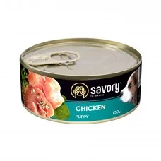 Вологий корм для цуценят Savory з куркою, 100 г