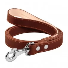 Поводок Collar двойной с прошивкой 122 см / 25 мм (коричневый)