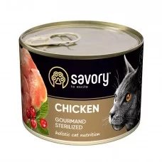 Вологий корм для стерилізованих котів Savory 200 г (курка)