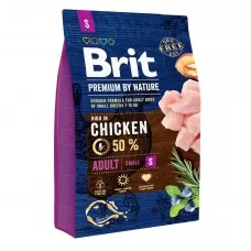 Сухой корм для взрослых собак мелких пород (весом до 10 кг) Brit Premium Adult S 3 кг (курица)