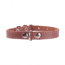 Ошейник Collar кожаный одинарный 22-30 см / 10 мм (коричневый)