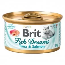 Вологий корм для котів Brit Fish Dreams 80 г (лосось та тунець)