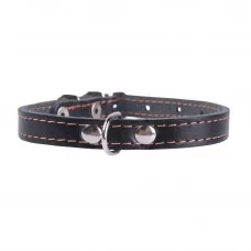 Ошейник Collar кожаный одинарный 22-30 см / 10 мм (чёрный)