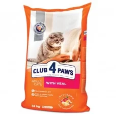 Сухой корм для взрослых кошек Club 4 Paws Premium 14 кг (телятина)