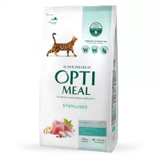 Сухий корм для стерилізованих котів Optimeal Adult Cat Sterilised Turkey With Oat 1,5 кг (індичка та овес)